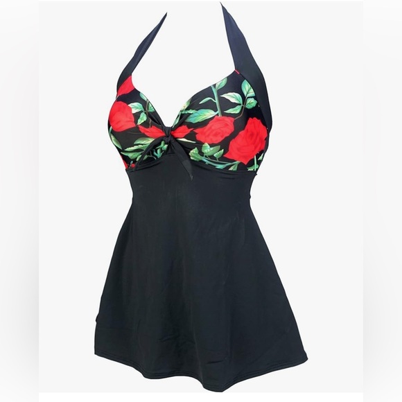 Roses Pin Up style Swim Dress - Picture 5 of 7